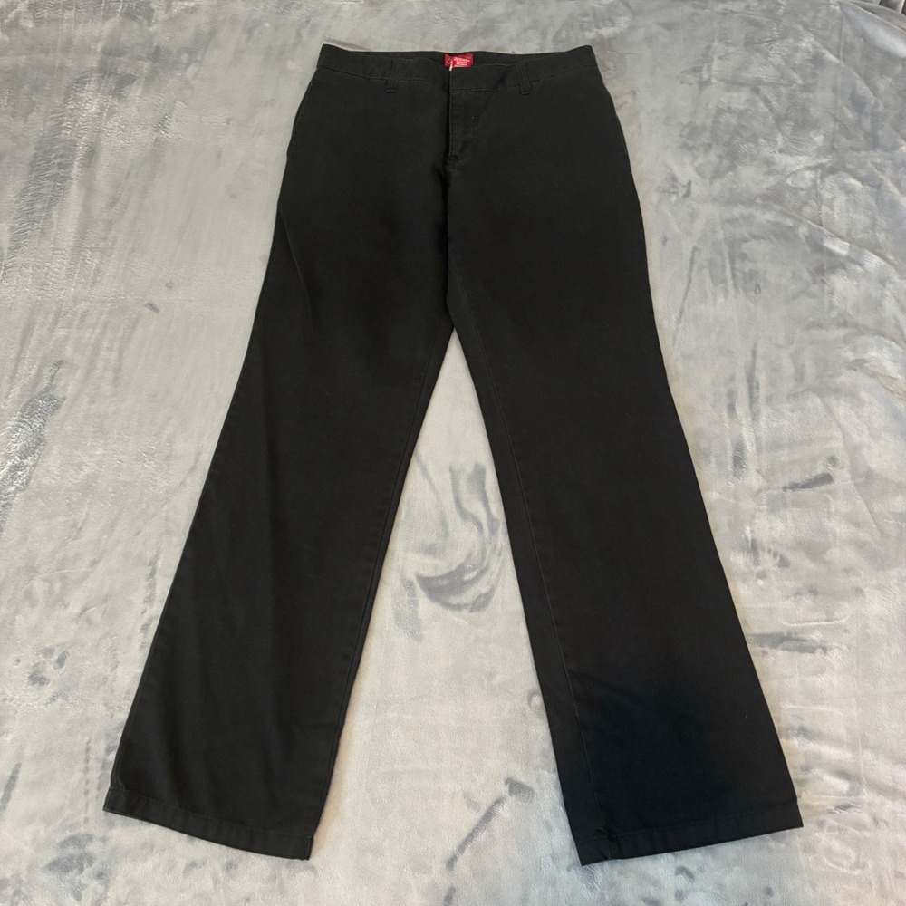 Dickies Chino Pants Womens 5 Black Straight Leg Workwear Twill